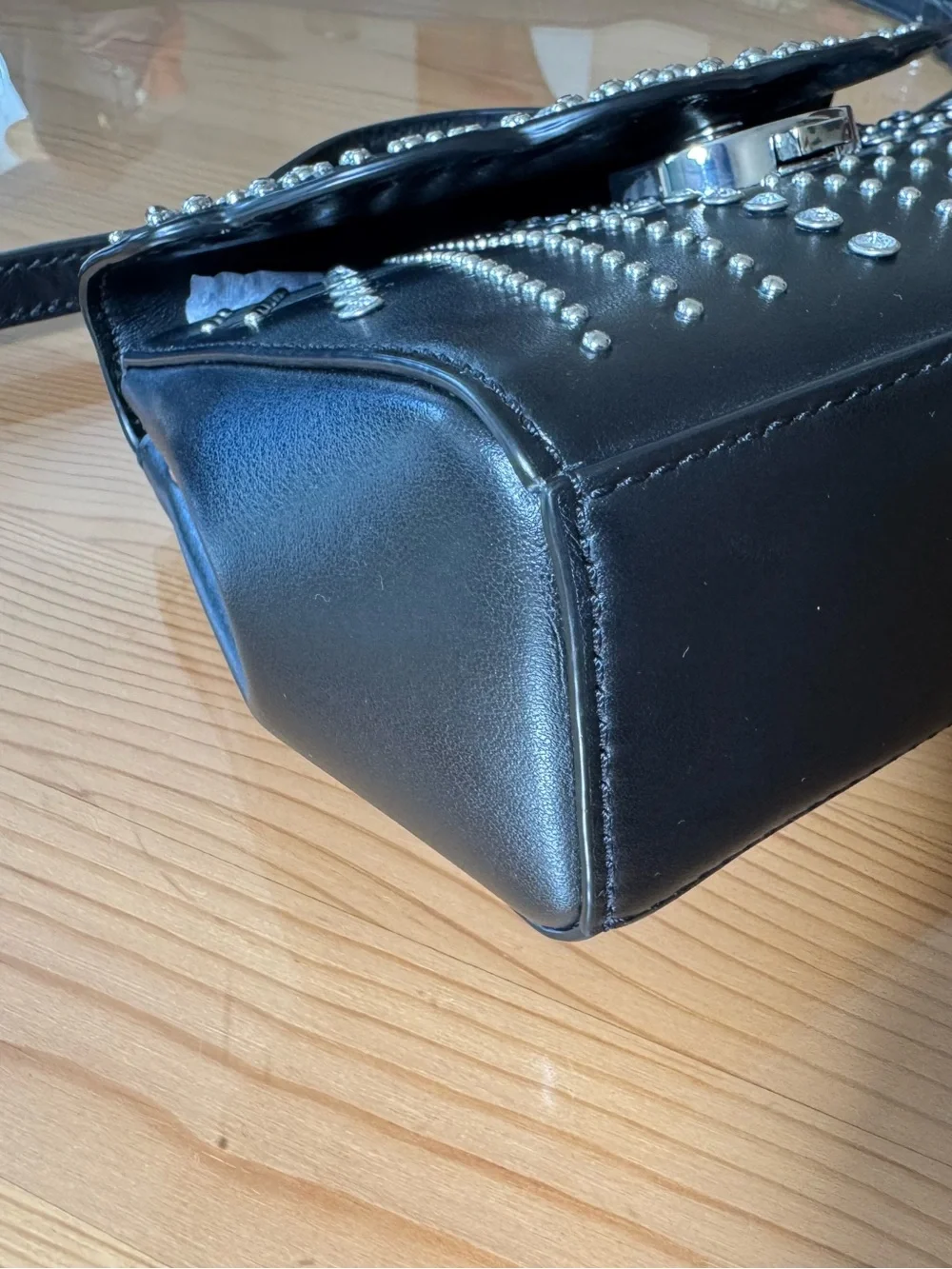 Michael Kors Ava Extra Small Studded Crossbody/Shoulder Bag in Black